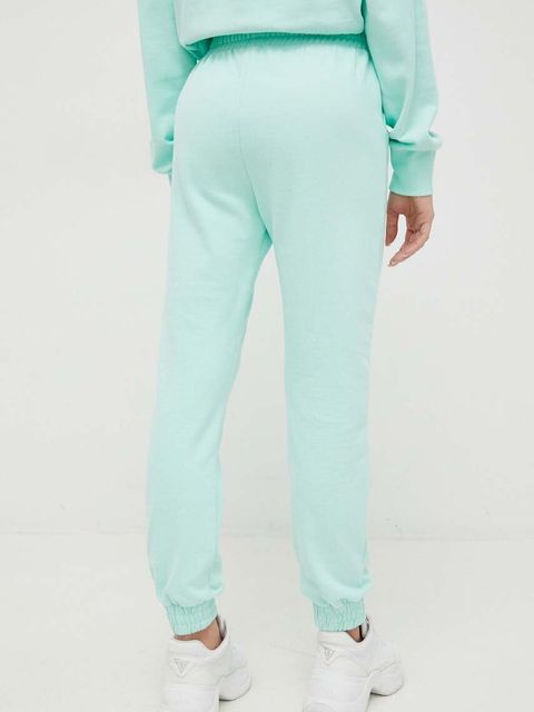 Pinko spodnie dresowe bawełniane kolor niebieski z nadrukiem