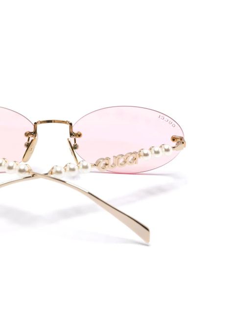 Gucci Eyewear oval-frame sunglasses - Gold