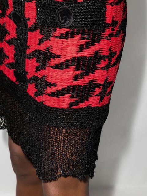 Balmain houndstooth knitted miniskirt - Red