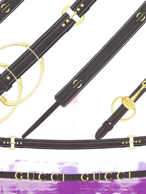 Gucci printed twill scarf - Purple - zdjęcie produktu nr 2