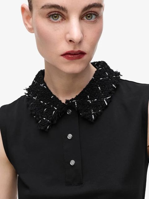 Karl Lagerfeld top z domieszką wełny kolor czarny A4W17038