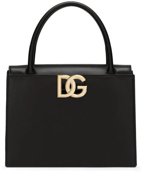 Dolce & Gabbana logo-plaque leather tote bag - Black - zdjęcie produktu nr 1