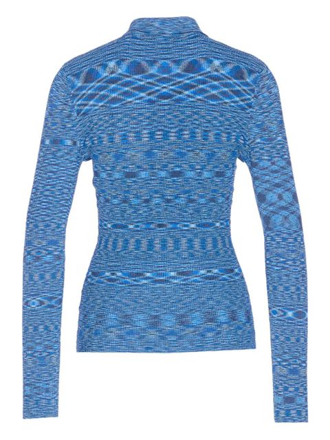 GANNI Spacedyed logo-button polo top - Blue