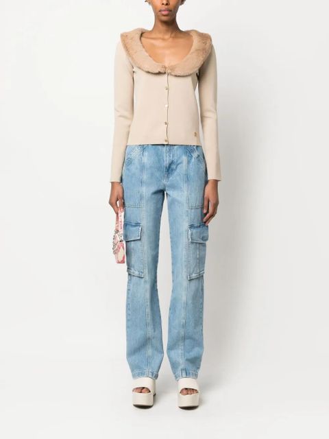 Blumarine scoop-neck knitted cardigan - Brown - zdjęcie produktu nr 2