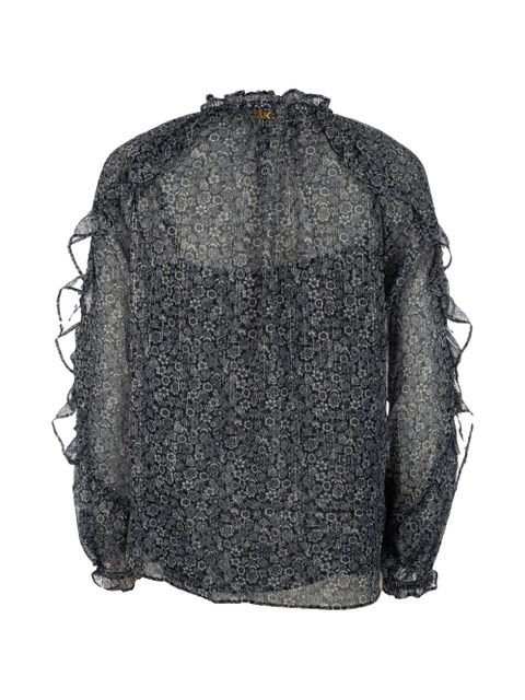 Michael Kors ruffled floral blouse - Blue - zdjęcie produktu nr 2