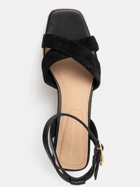 Tommy Hilfiger sandały skórzane LEATHER & SUEDE MID WEDGE ESPAD