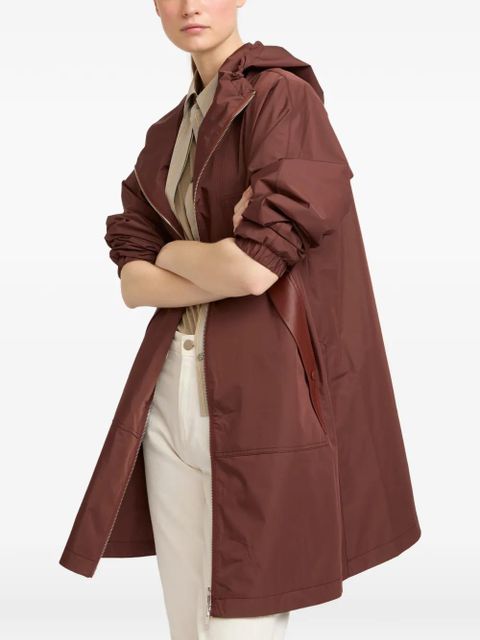 Yves Salomon hooded coat - Brown