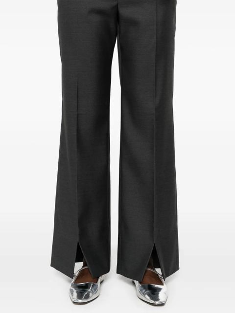 Gucci logo-embroidered straight-leg trousers - Grey