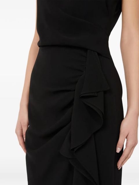 Max Mara Aia boat-neck draped midi dress - Black