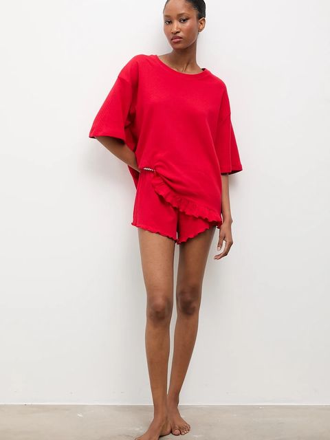 Answear Lab piżama bawełniana kolor czerwony bawełniana - zdjęcie produktu nr 1
