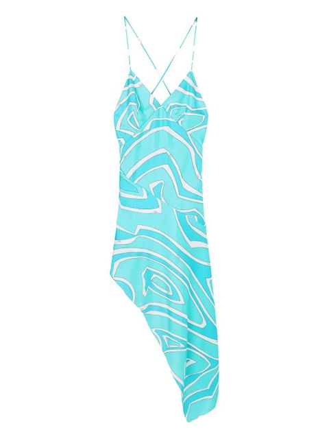 PUCCI Labirinto-print silk dress - Blue - zdjęcie produktu nr 1