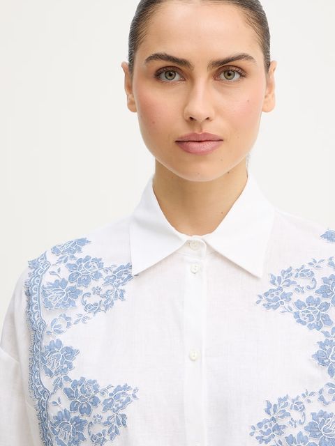 Ermanno Firenze koszula z dodatkiem lnu