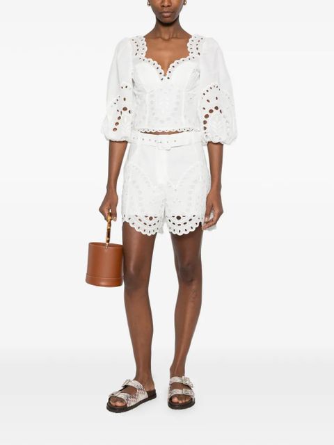 Charo Ruiz Ibiza Bass laced balloon-sleeve top - White - zdjęcie produktu nr 2