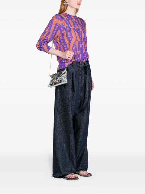 DRIES VAN NOTEN leather envelope clutch bag - Silver - zdjęcie produktu nr 2