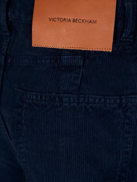 Victoria Beckham corduroy-effect logo-patch jeans - Blue - zdjęcie produktu nr 2