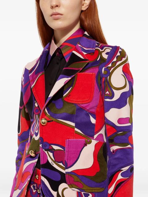 PUCCI Orchidee print velvet jacket - Purple