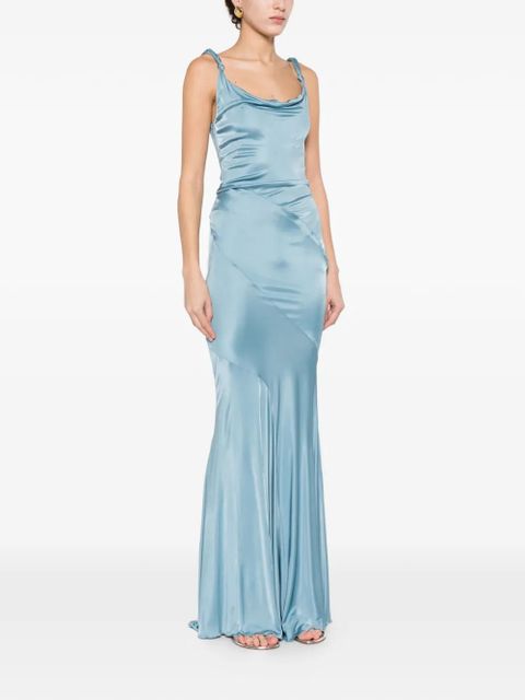 Blumarine knot-detail maxi length - Blue