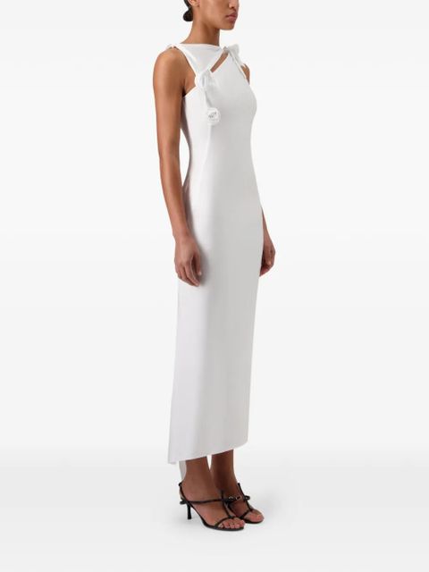 Coperni rosette knot asymmetric dress - White