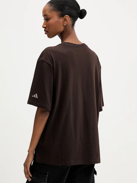 adidas t-shirt bawełniany damski kolor brązowy KT3274