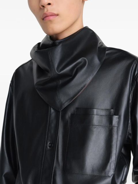 LEMAIRE leather triangle scarf - Black