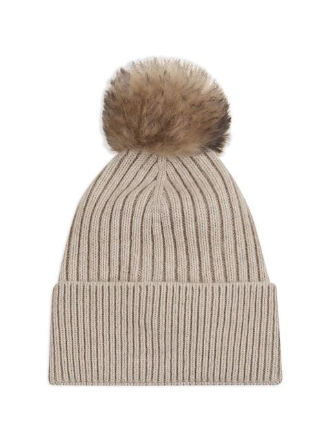 Moncler Grenoble pompom logo-patch beanie hat - Neutrals - zdjęcie produktu nr 2