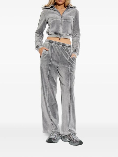 Alexander Wang velvet wide-leg sweatpants - Grey