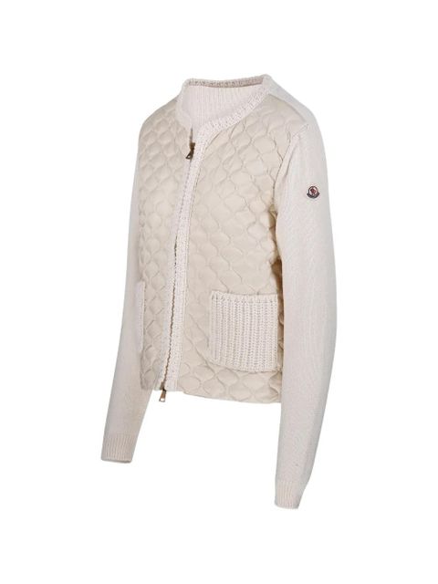 Moncler panelled quilted cardigan - Neutrals