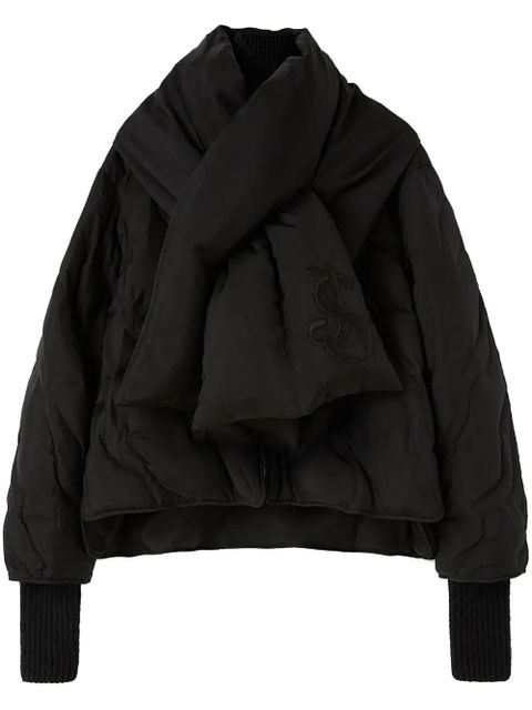Jil Sander logo-embroidered down jacket - Black - zdjęcie produktu nr 1