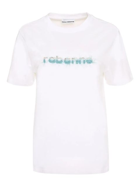 Rabanne logo-detail crew-neck T-shirt - White - zdjęcie produktu nr 1