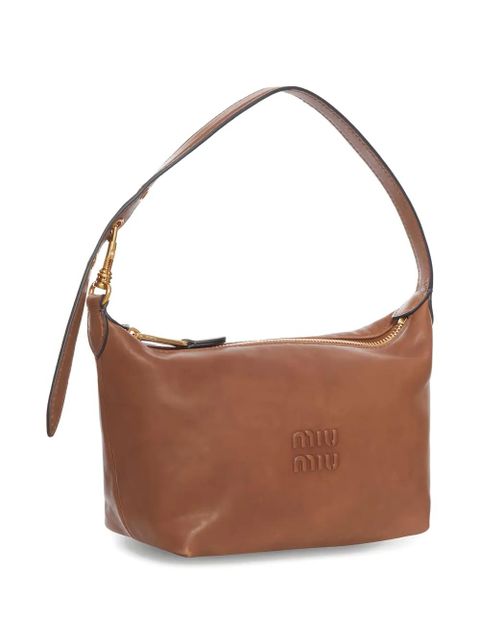 Miu Miu logo-embossed shoulder bag - Brown - zdjęcie produktu nr 2