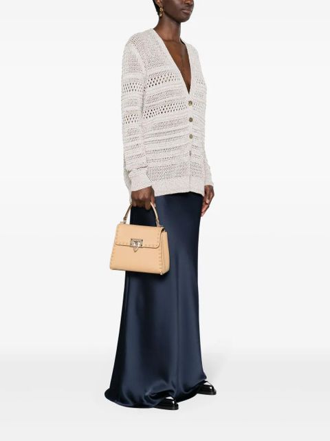 Valentino Garavani Rockstud leather tote bag - Neutrals