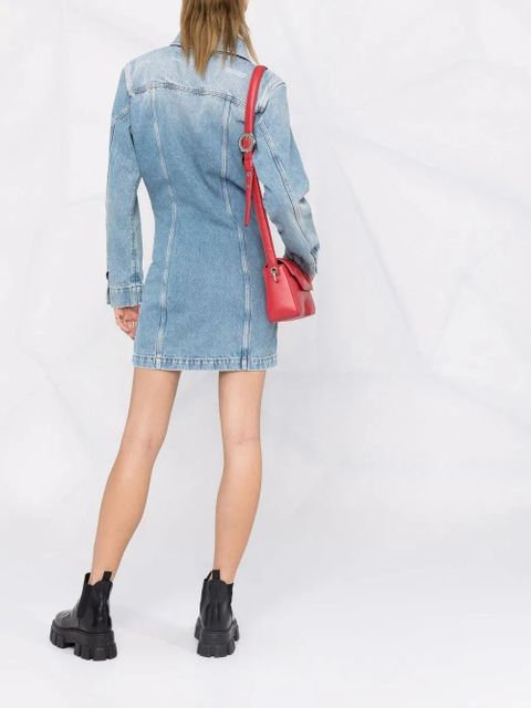 Off-White long-sleeve denim shirtdress - Blue