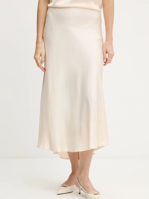 Silvian Heach spódnica FAREMI kolor beżowy midi rozkloszowana GPA25324LO - zdjęcie produktu nr 1