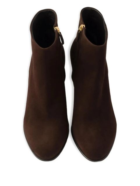 Prada 55mm side-zip suede boots - Brown