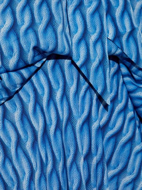 Balenciaga cable-knit-print midi dress - Blue