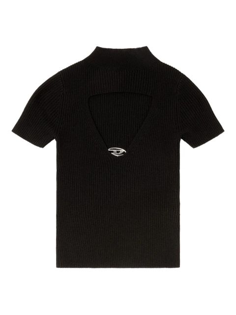 Diesel M-Olive cut-out oval hardware t-shirt - Black