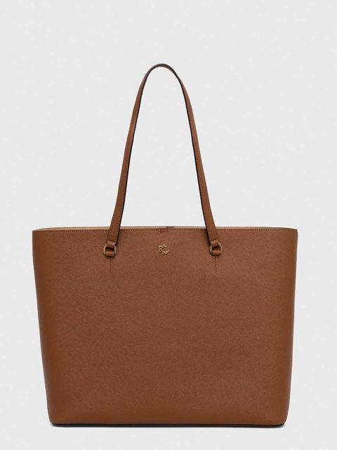 Lauren Ralph Lauren torebka skórzana kolor brązowy - zdjęcie produktu nr 1