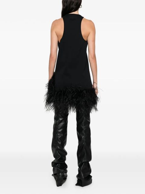 The Attico feather trim mini dress - Black