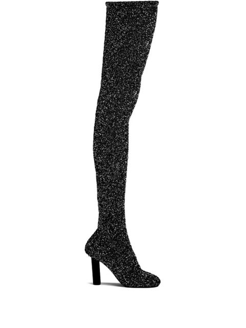 Proenza Schouler Glint 100mm sequin-embellished knitted botos - Black - zdjęcie produktu nr 1