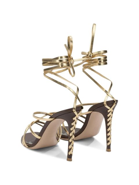 Gianvito Rossi lace-up stiletto-heel sandals - Brown
