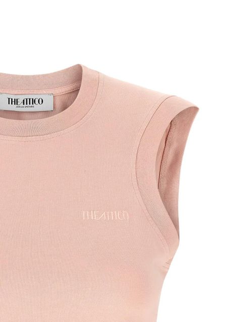 The Attico embroidered-logo sleeveless top - Pink - zdjęcie produktu nr 2