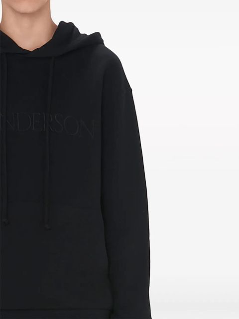 JW Anderson logo-embroidered cotton hoodie - Black