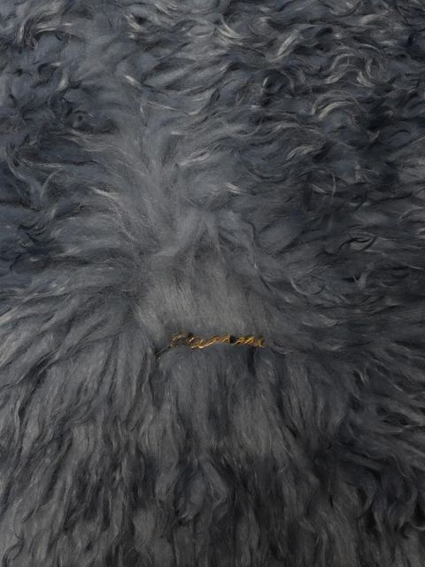 GANNI long pile alternative fur scarf - Grey