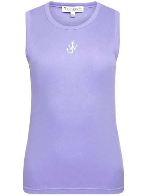 JW Anderson logo-embroidered top - Purple - zdjęcie produktu nr 1