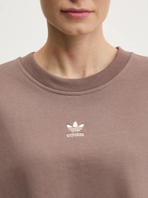adidas Originals bluza Essential damska kolor brązowy gładka JD1982
