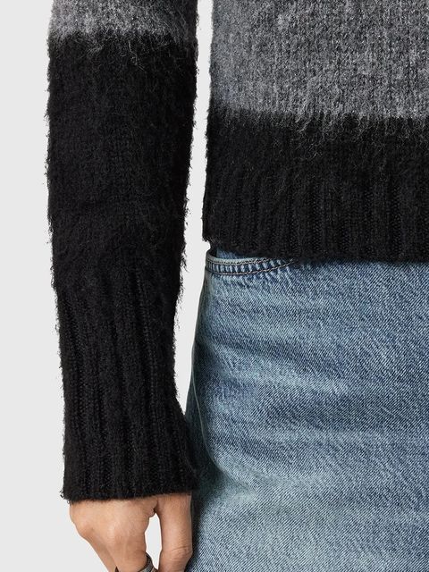 AllSaints sweter z dodatkiem wełny LOU damski kolor czarny W053KD