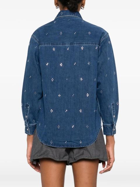 Maje crystal-embellished buttoned shirt - Blue - zdjęcie produktu nr 2