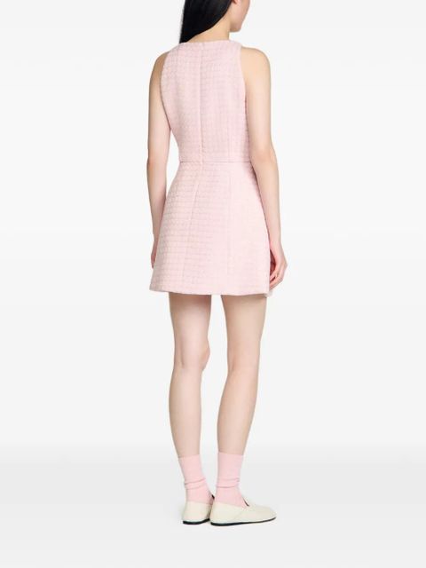 SANDRO tweed-fabric sequin-embellished mini dress - Pink