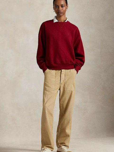 Polo Ralph Lauren bluza damska kolor bordowy gładka 211978306