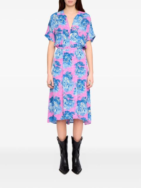 Zadig&Voltaire Riaz jungle-print midi dress - Pink - zdjęcie produktu nr 2